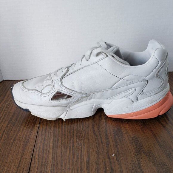 Adidas Originals Falcon Womens Size 6.5 Athletic Shoes White Orange - Picture 6 of 11